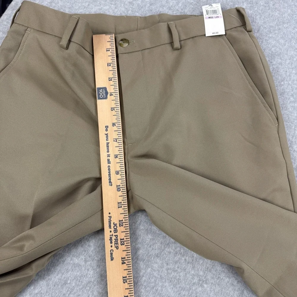 Van Heusen Traveler Dress Pants Mens 32x29 Beige Non Iron Microfiber NEW $60